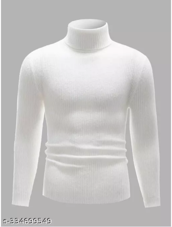Highneck white men woolen 440gm cotton - Image 5